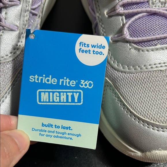 Stride Rite Metallic Silver and Lavender Sneakers - Picture 2 of 6
